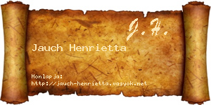 Jauch Henrietta névjegykártya